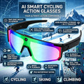 2026 New Smart Shooting&Recording Glasses Anti-Shake 800W HD Camera AI Voice Assistant Bluetooth Call Goggles for Cycling Skiing