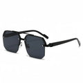 New Sunglasses for Men – Oversized Frames That Slim The Face, UV-Protective, Premium Semi-Rimless Driving Sunglasses