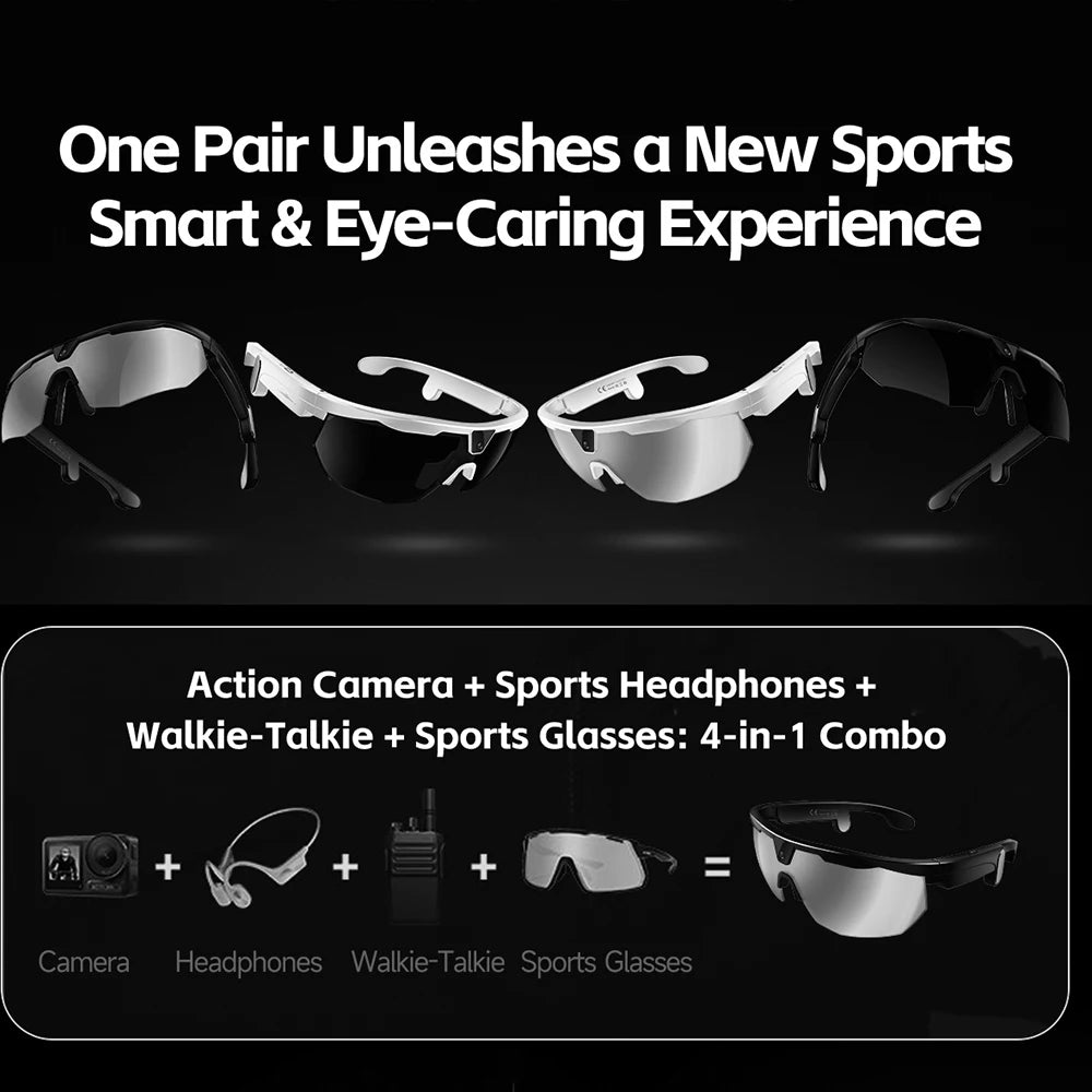 2026 New AI Smart Cycling Glasses 8MP Camera 1200P Video Record Real-time Translate BT Call Men Women Sports Eyewear Sunglasses