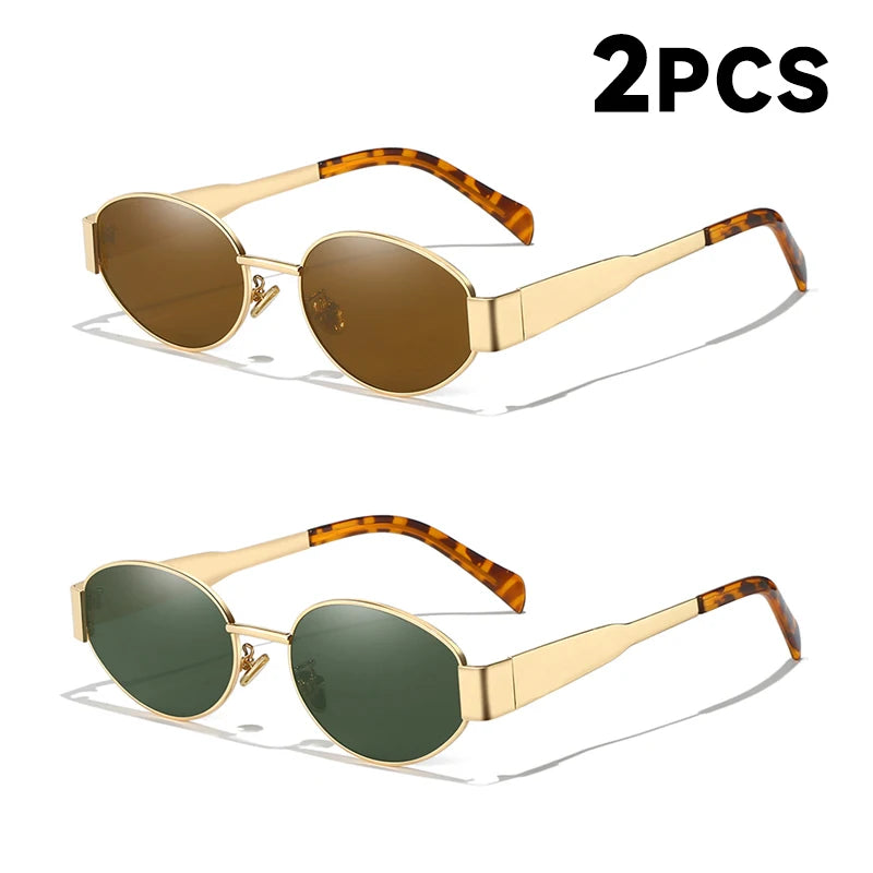 New Sunglasses For Women And Men Sun Glasses Alloy Oval Eyewear