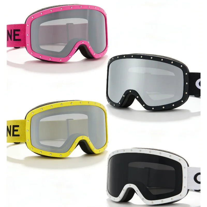 Unisex Ski Goggles Anti Fog UV Protection Windproof Outdoor Sports Snow Skiing Eyewear with Adjustable Strap for Men Women