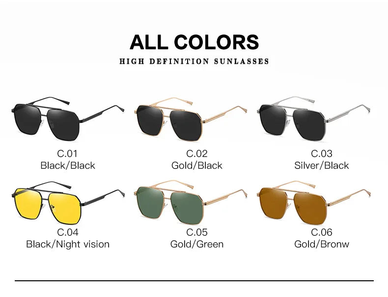 Fashion sunglasses polarizing sunglasses for driving driving light uv sunglasses Riding night-vision Glasses Vacation Sunglasses