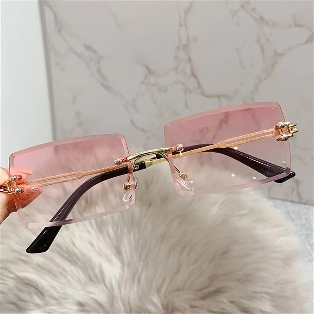 Retro Eyewear UV400 Rectangle Sunglasses Sunglasses for Women Vintage Sunglasses Frameless Sunglasses