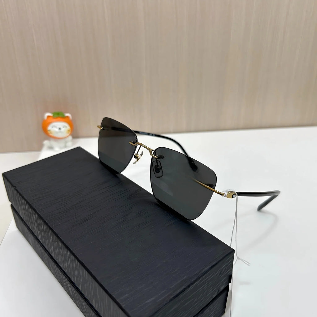 Unisex Rimless Retro Sunglasses, UV400 Protection Classic Vintage Style New