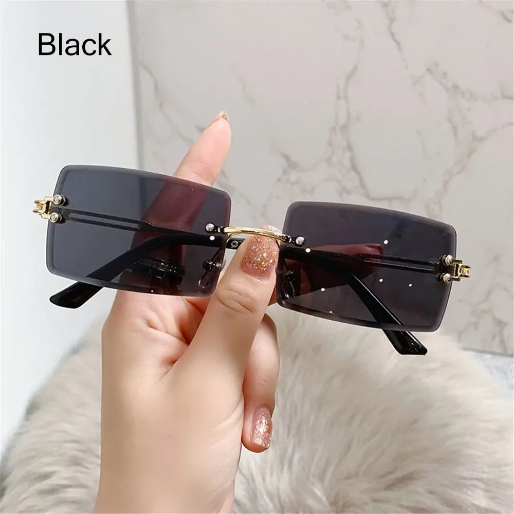 Retro Eyewear UV400 Rectangle Sunglasses Sunglasses for Women Vintage Sunglasses Frameless Sunglasses