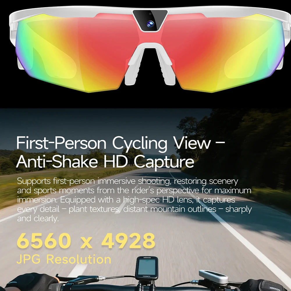 2026 New AI Smart Cycling Glasses 8MP Camera 1200P Video Record Real-time Translate BT Call Men Women Sports Eyewear Sunglasses