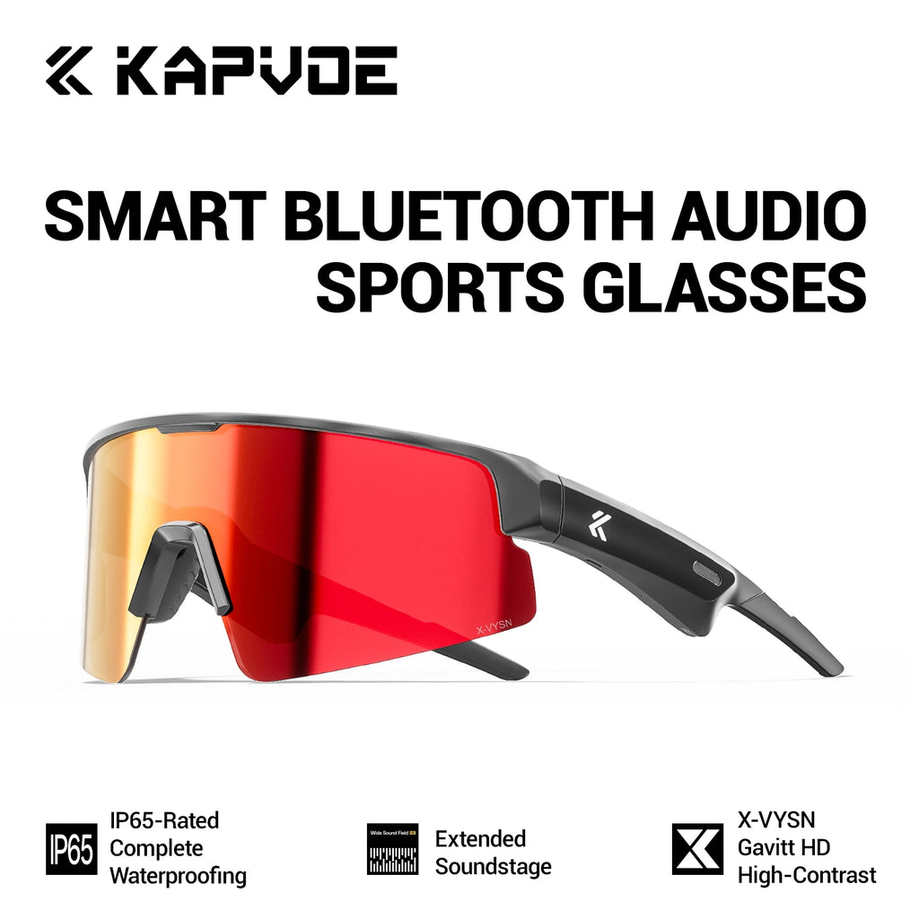 KAPVOE UV400 HD Smart Bluetooth Sunglasses Outdoor Sports Running Hiking and Cycling Glasses Driving Sunglasses Stylish Unisex