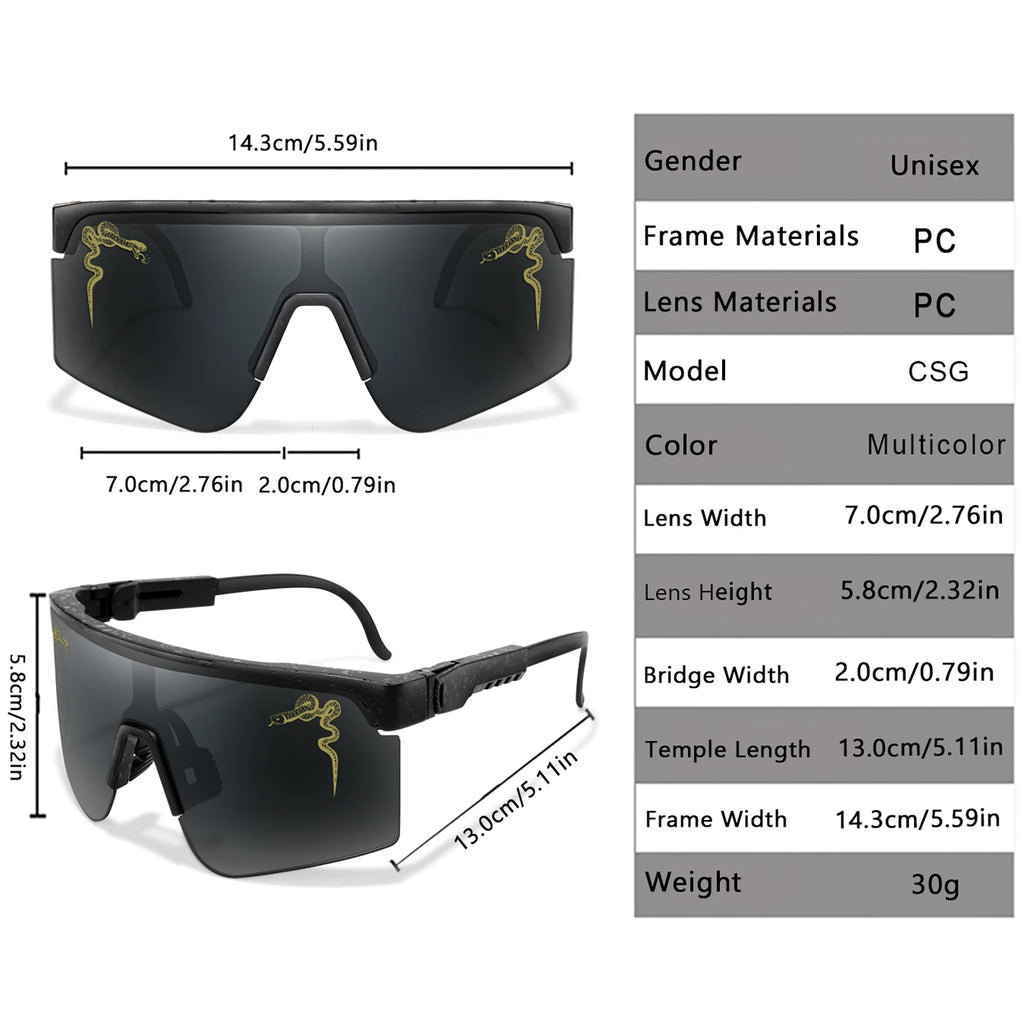 Men Women's Cycling Sunglasses  Large Lens Windproof UV400 Eyewear Outdoor Sports Running Climbing Bicycle Mtb Glasses