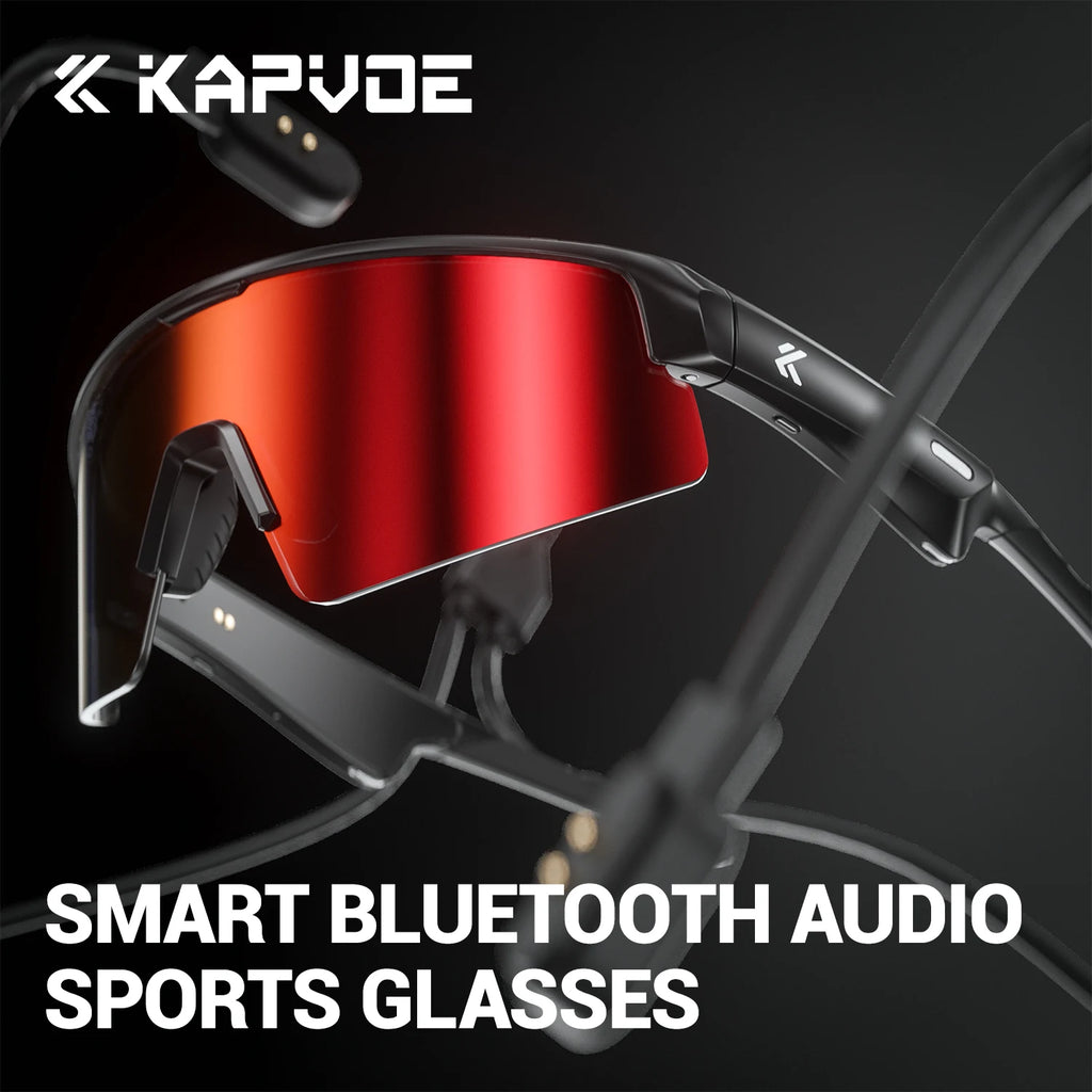 KAPVOE UV400 HD Smart Bluetooth Sunglasses Outdoor Sports Running Hiking and Cycling Glasses Driving Sunglasses Stylish Unisex